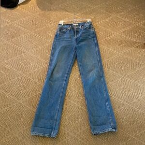 RE/DONE high rise straight/wide leg jeans, size 27!
